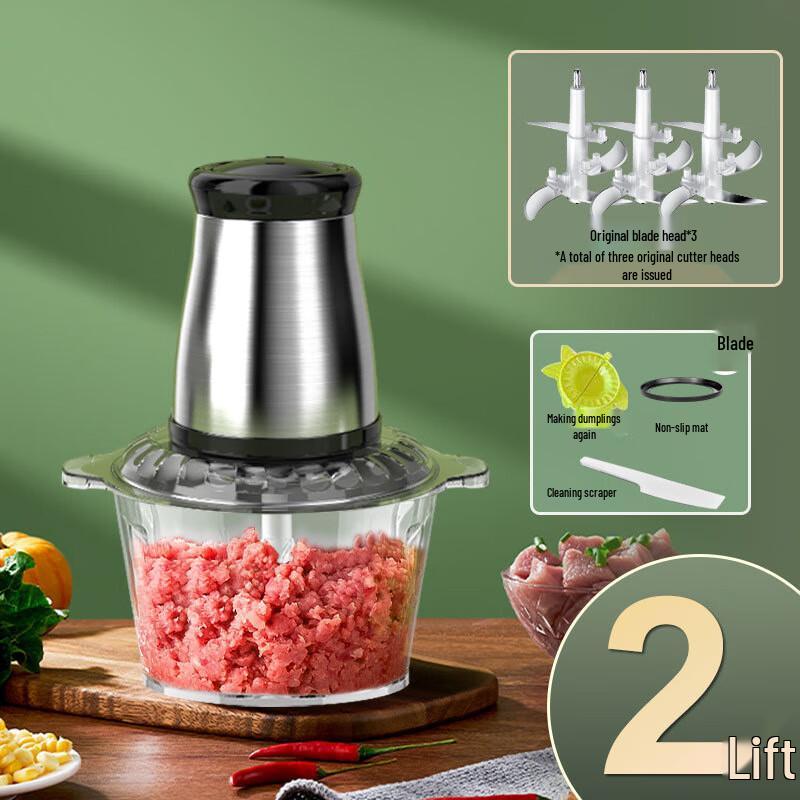 Bedoyang 2L Glass Electric Meat Grinder & Food Chopper