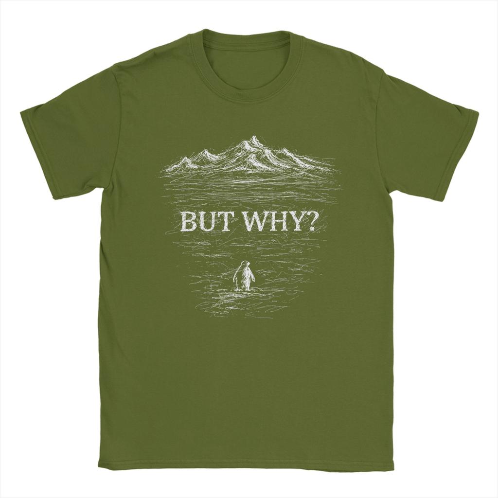 But Why Nihilist Penguin TShirt for Men Fun 100 Cotton Tee Shirt O Neck Short Sleeve T Shirts Gift Idea Clothing