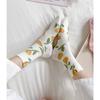 5 Pairs Flower Socks For Women Korean Cotton Cute Socks Style Middle Tube For Girl Breathable Casual Sweet Female Floral Socks