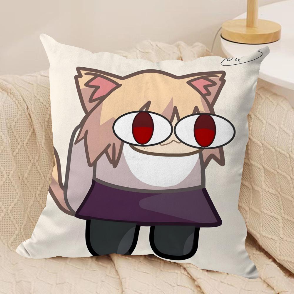Neco Arc Kawaii Cushion Cover Soft Plush Fabric Double-Sided Printed Sofa Cushion Cover for All Seasons Home Decor Gift