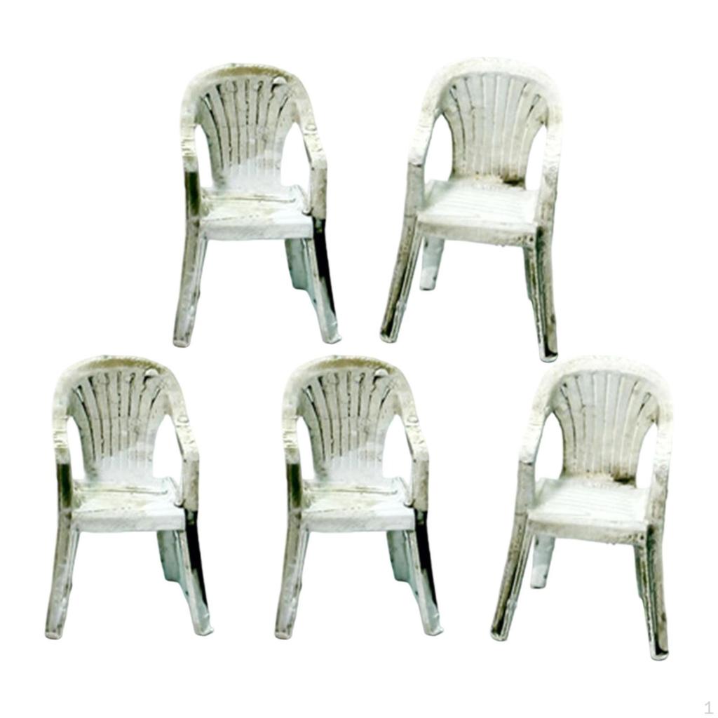 5 Pieces 1/64 Garage Chairs Mini for Model Car Display Scene Accessories Ornaments