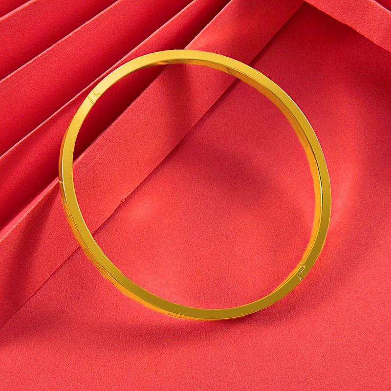 

Изысканный женский браслет из 100% чистого 24-каратного золота с автомобильной цветочной застежкой, женский простой и милый стиль