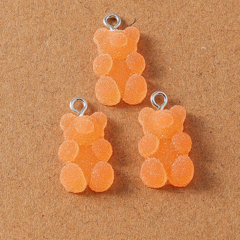 20pcs 19*11mm Cute Gummy Bear Charm Pendants for Necklace Earrings DIY Jewelry Making Accessories Supplies
