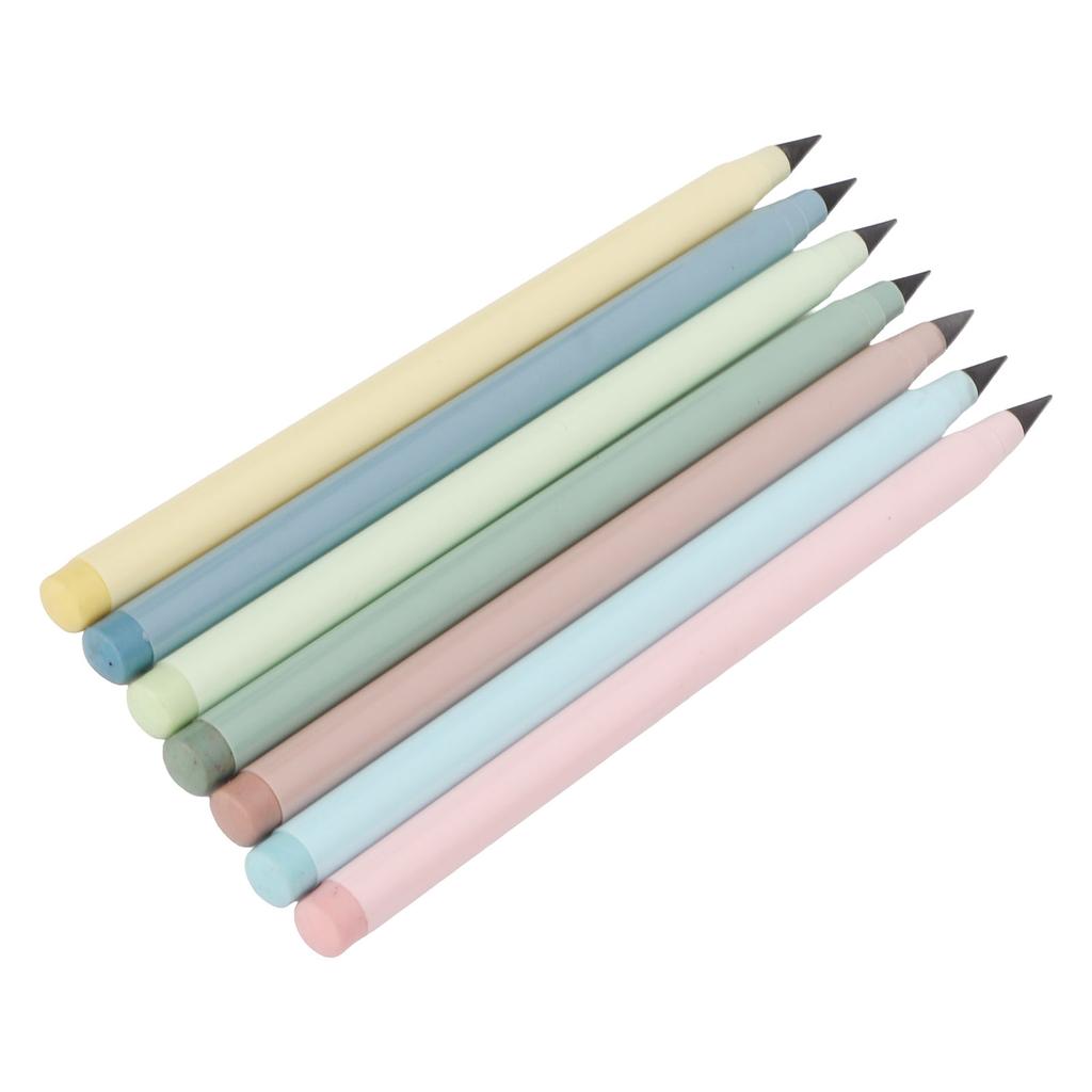 7 Sets Inkless Pencil Bright Colors Everlasting Pencil with Eraser Pen Cover for Students Teachers