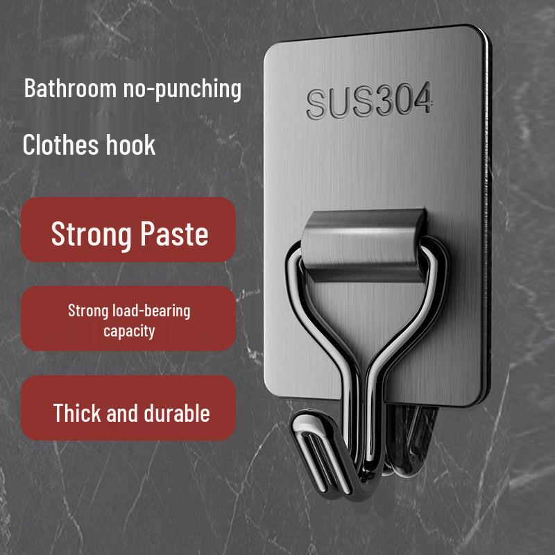 Strong Adhesive Stainless Steel Over-the-Door Hook for Coats – No-Drill, Ideal for Living Rooms, Kitchens, and Dorms