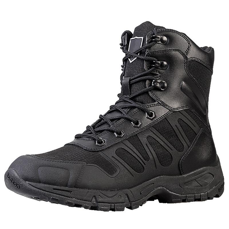 

Spring and summer outdoor high-top combat boots ultra-light men s outdoor mountaineering boots anti-puncture tactical boots black training men s shoes 38 чёрный