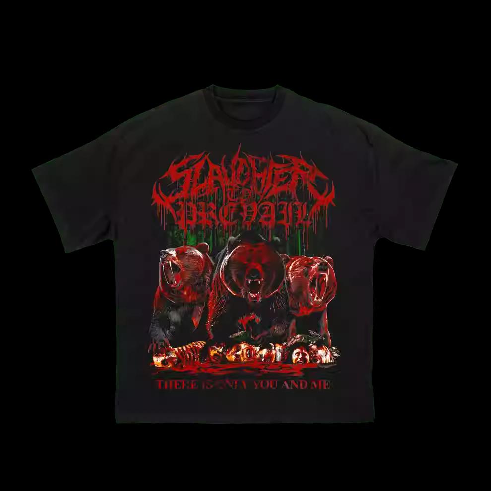 Exclusive SLAUGHTER TO PREVAIL Russian Band Official T-Shirt, Russian War Bear Destroy Short Sleeve
