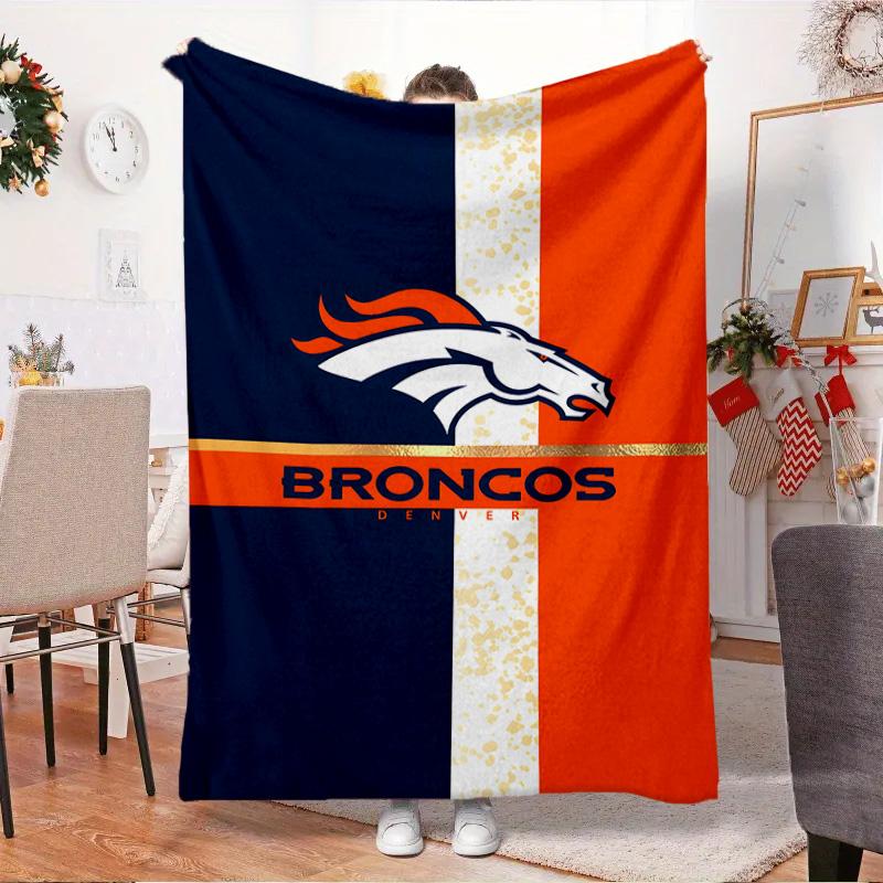 Denver Broncos Blanket Outdoor Flannel Blanket for Camping, Hiking, Garden Parties, Picnic Essentials,gift for family and friends
