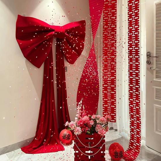 Large Velvet Bow Tie Pendant Tree Topper Wreath Christmas Bows Pillar Wedding Holiday Stair Railing Porch