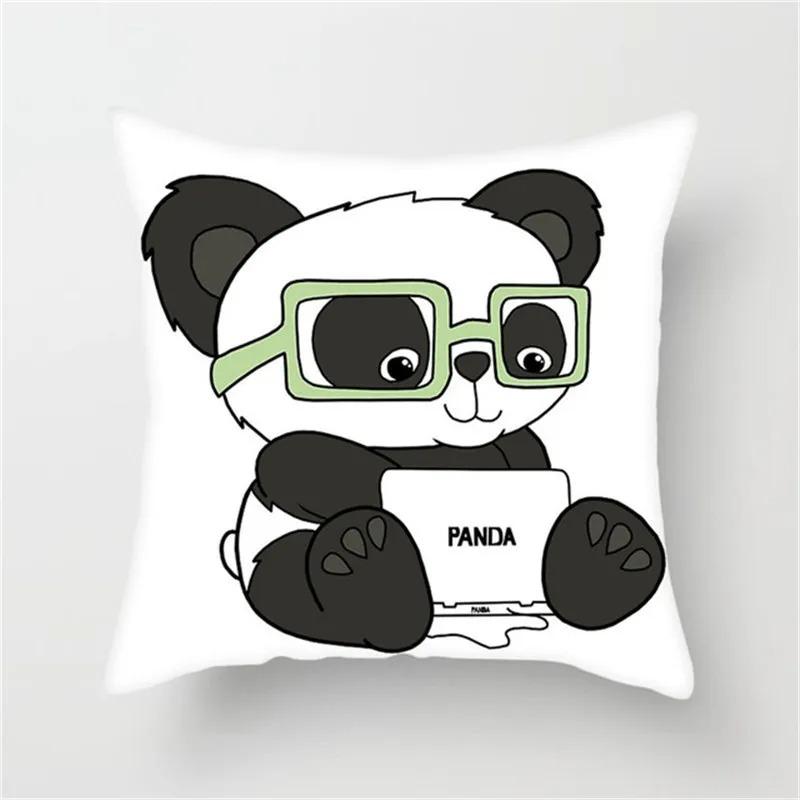 Sofa Bedroom Cute Panda Pillowcase Home Decoration Zipper Pillowcase