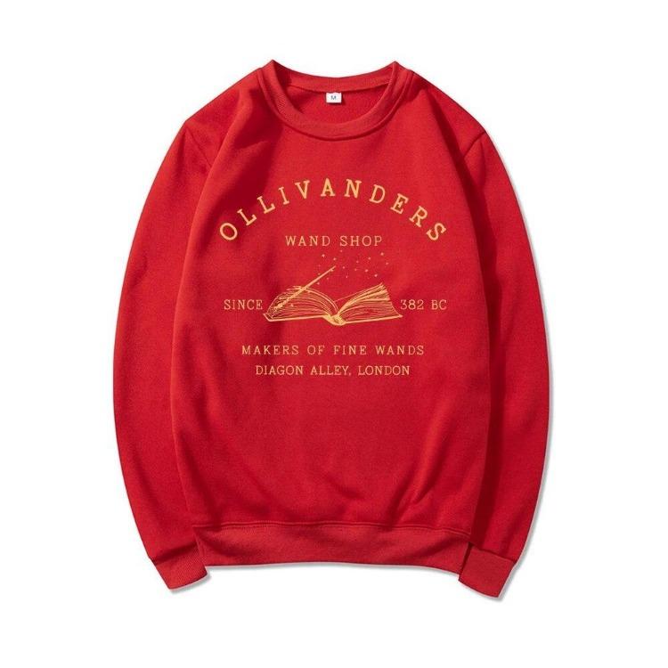 Women Magic Wizard Hoodies Long Sleeve HP Book Nerd Sweatshirt Fans Gift Pullover Sweater Wizard Book Shop