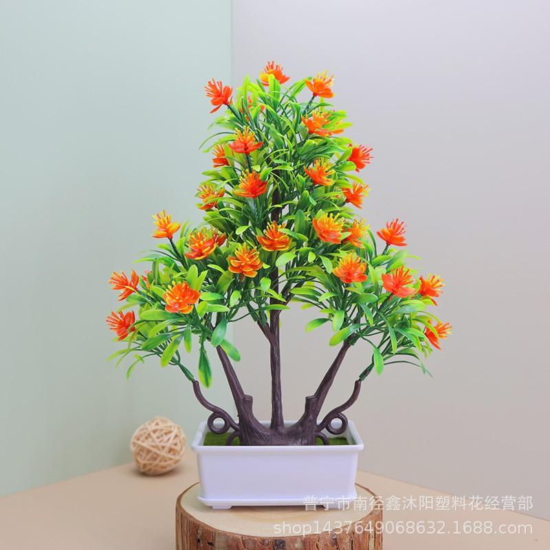 Artificial Rose Mini Potted Plant Decor Living Room Home Interior Plastic Floral Arrangement In Multiple Colors
