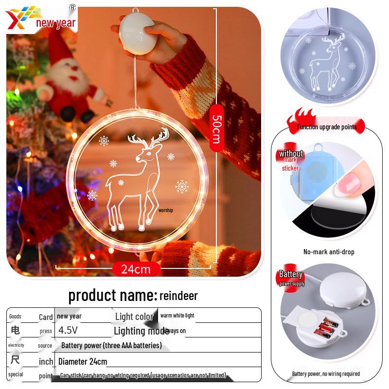 Glowing Merry Christmas LED Suction Cup String Lights for 2025 Holiday Window Display