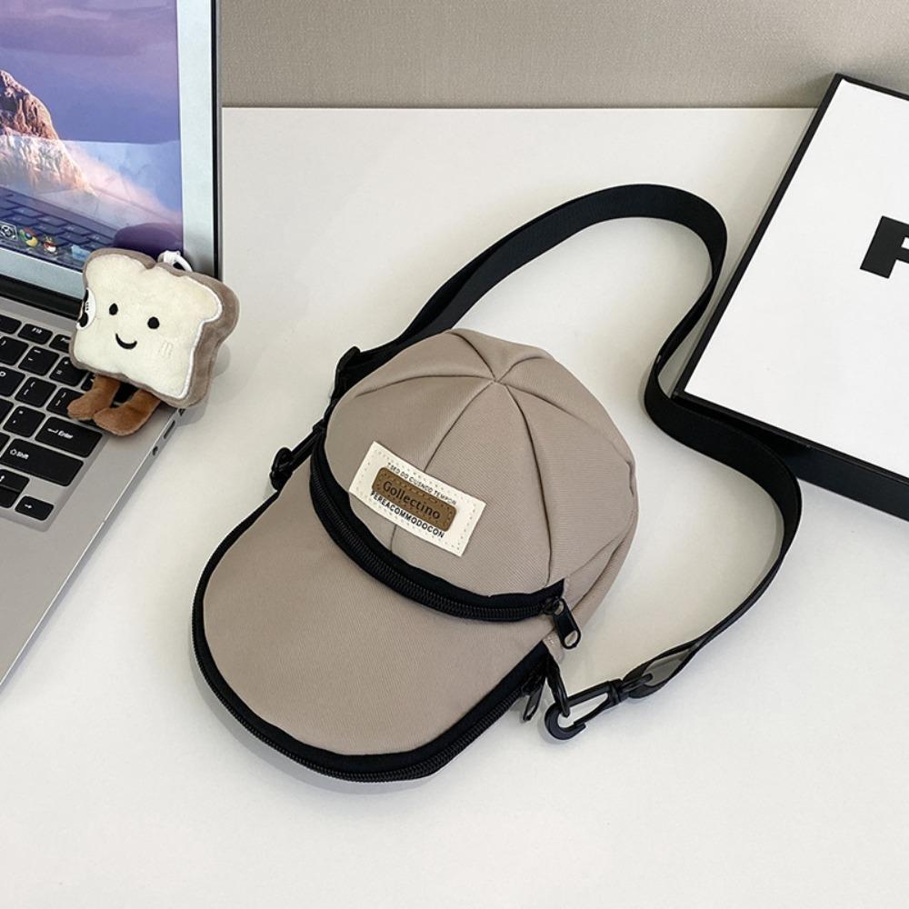 

Portable Pure Color Crossbody Bag Individual Hat Zipper Phone Bag adjustable Strap Shoulder Bag Women хакі