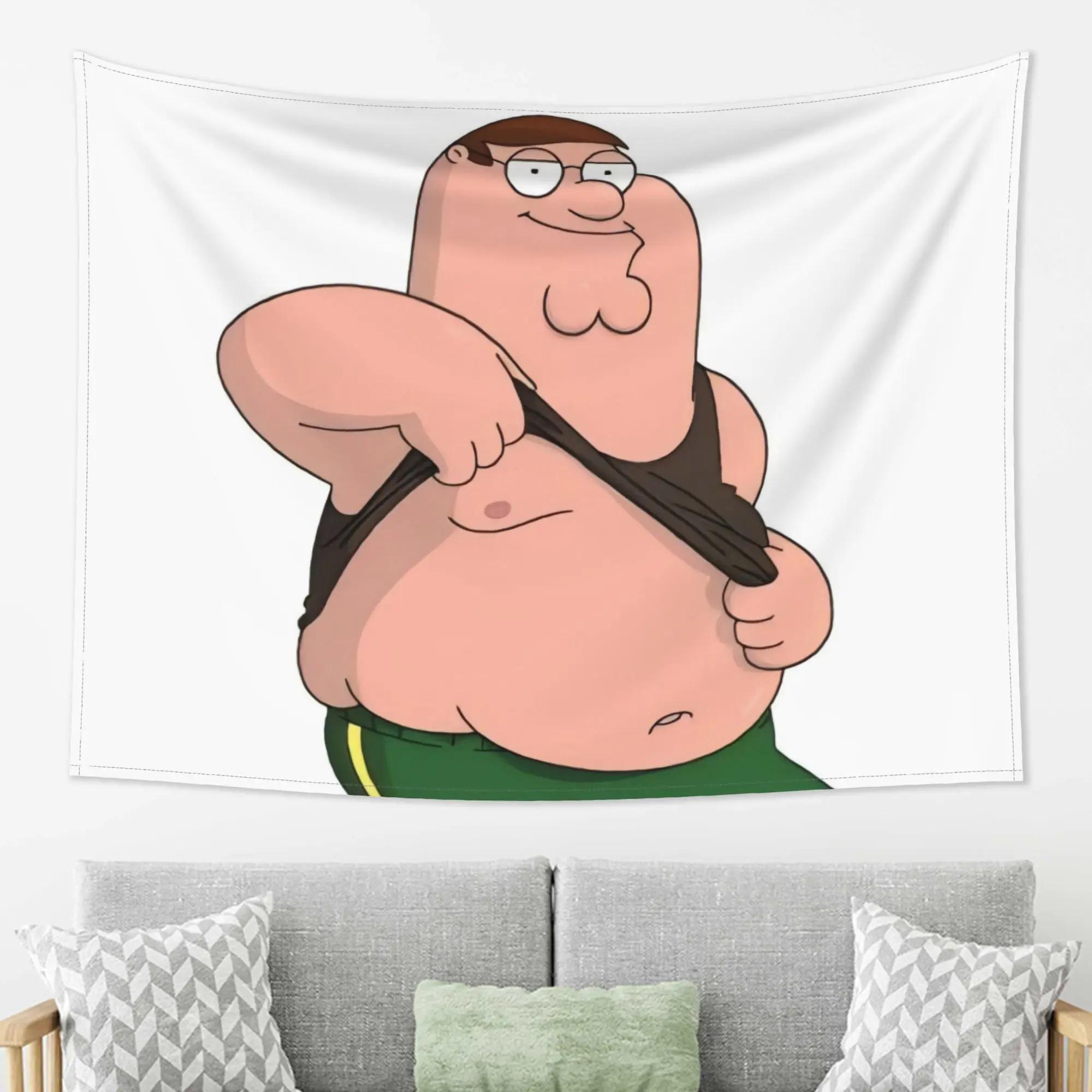 1pc Peter Griffin Meme Tapestry 2D Single Print Funny Stylish Durable Tapestry Home Living Room Bedroom Dorm Humorous Vibe Decor 74x94cm(29x37in)