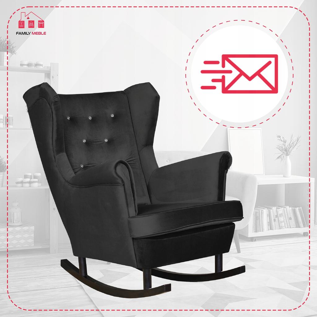 Diana Rocking Chair Scandinavian Family Meble Deep Black R31