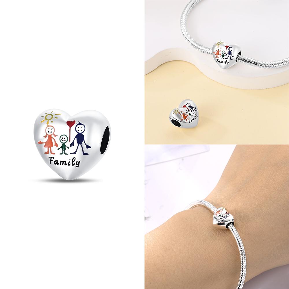 

copper Authentic Heart Family Bead Charms Graduation Doctoral Cap Charm Bead Charms Bead Charms Compatible With Bracelets Women Jewellery Diy Fine Gif