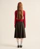 Seteo (W) Wool Pleated Skirt Brown