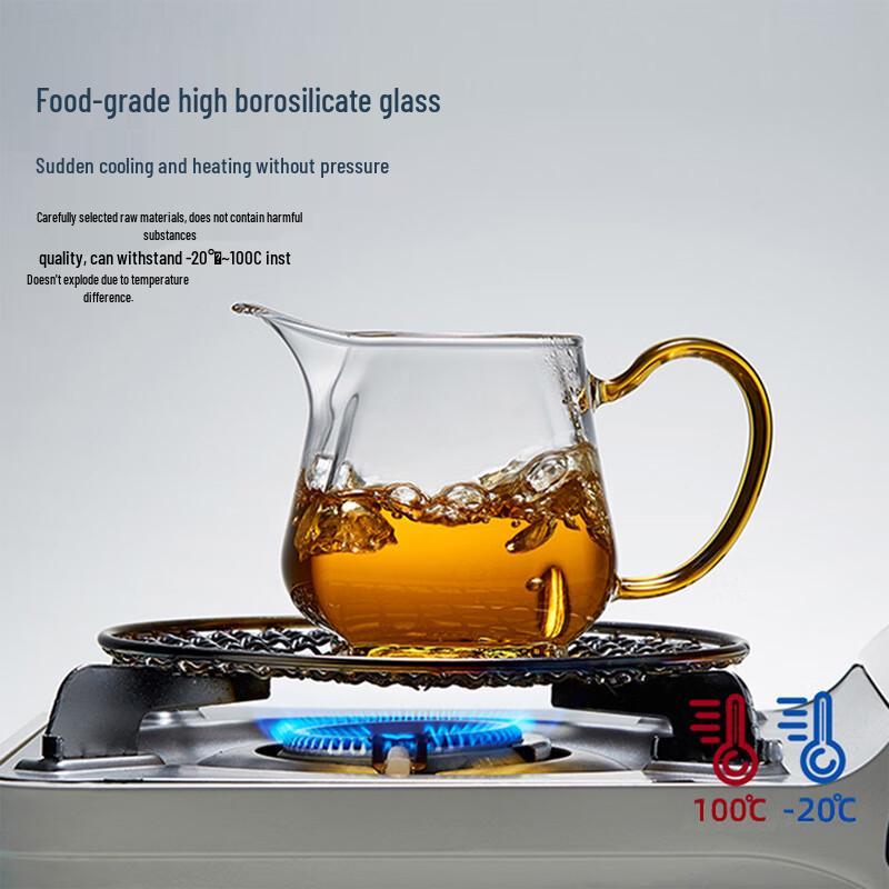 Borosilicate Glass Fairness Cup with Colored Handle