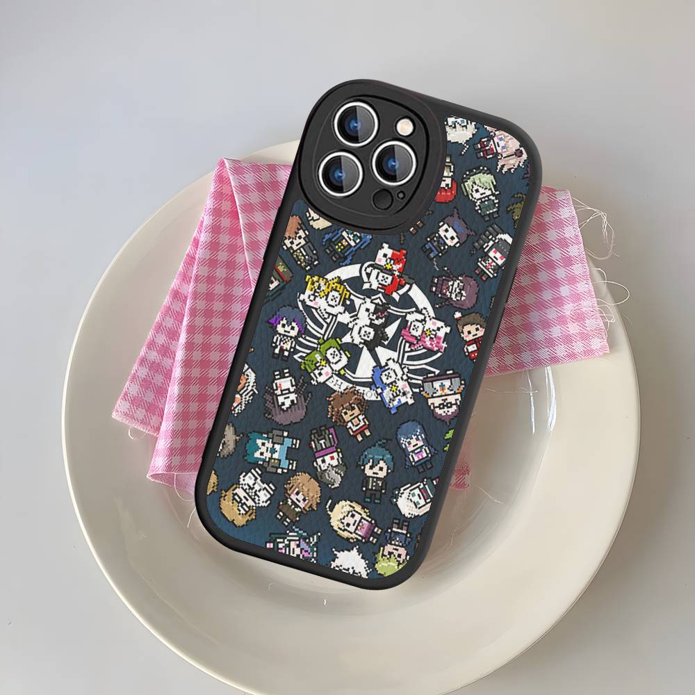 Anime Game D_DanganRonpaS Leather Phone Case For IPhone 15 14 13 Pro Max 12 11 16 Plus Phone Cover