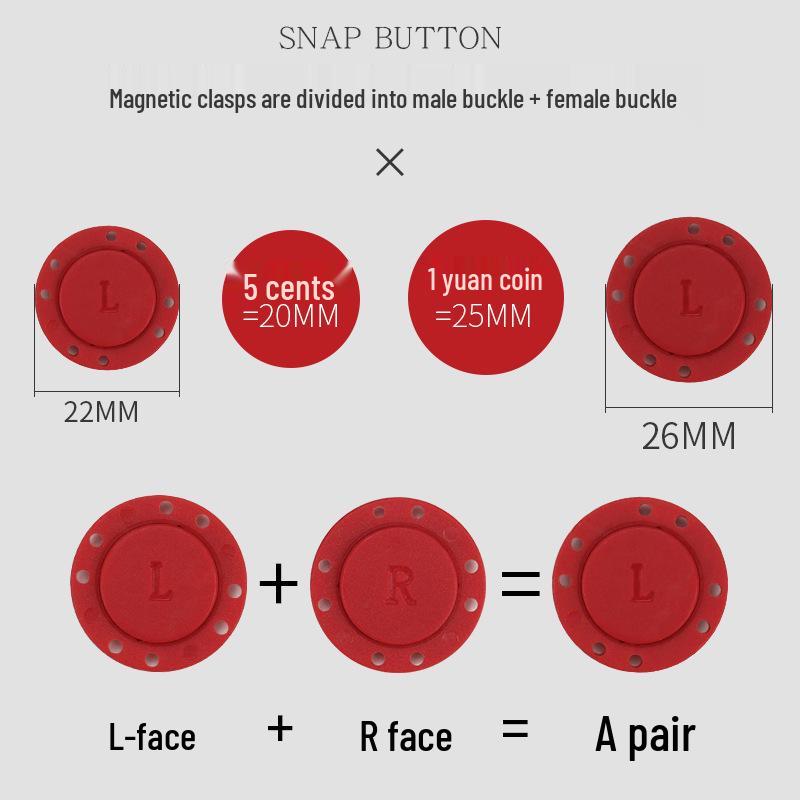 Magnetic Snap Buttons for Sweaters and Coats - Hidden Buckle Accessories and Fasteners.