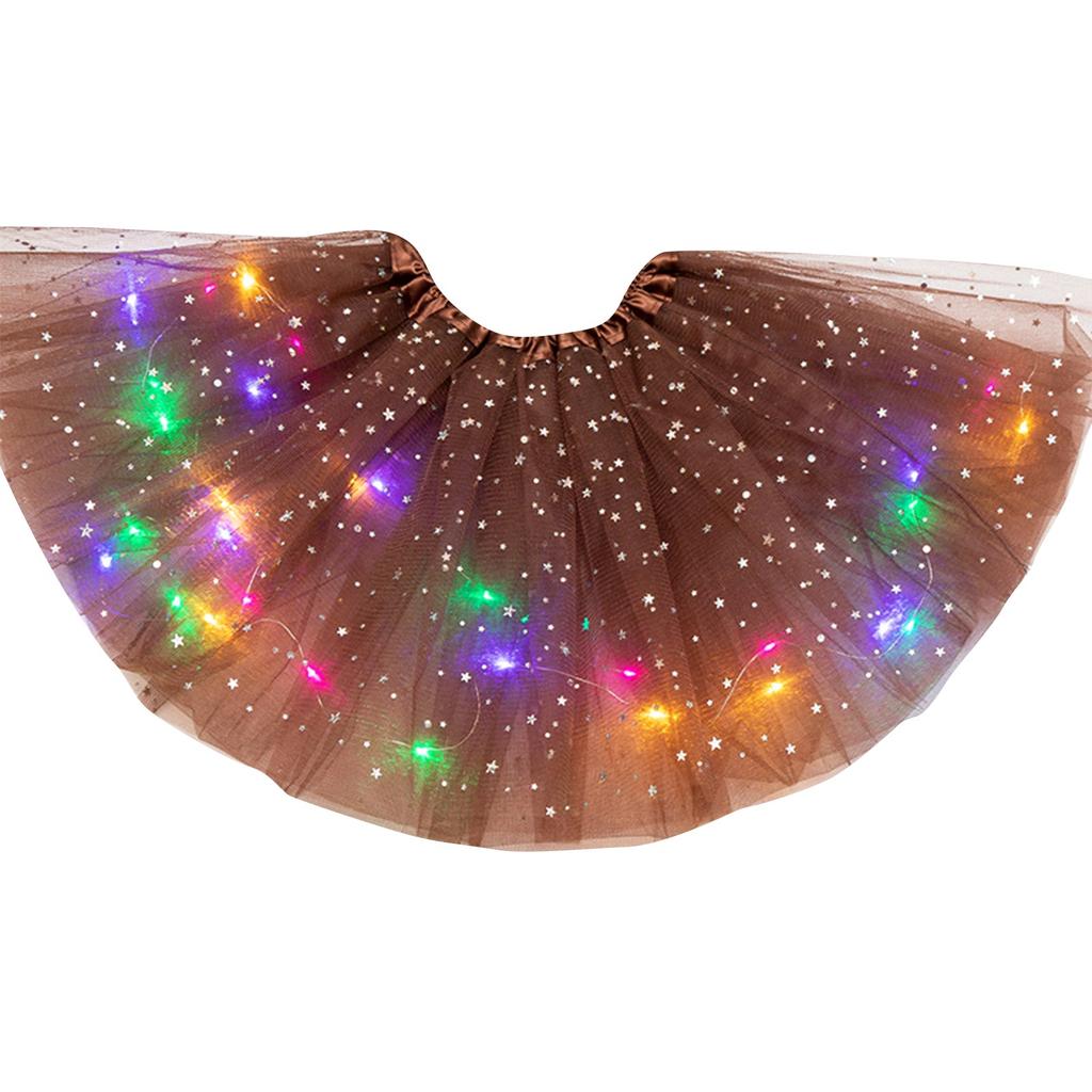 Women's Sequined Light-emitting Half-length Mesh Skirt LED Light Tulle Skirt