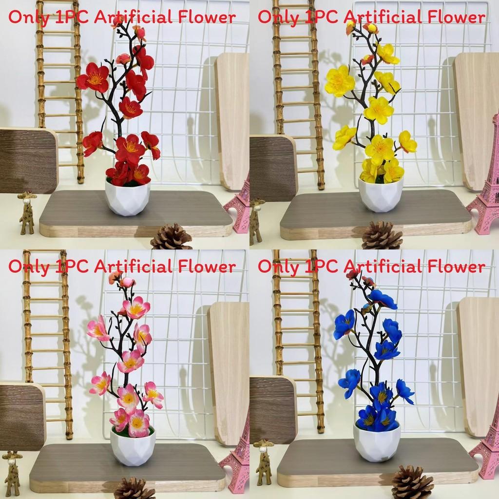 Plum Blossom Faux Plant With Plastic Stem For Wedding Decorations And Photography Props