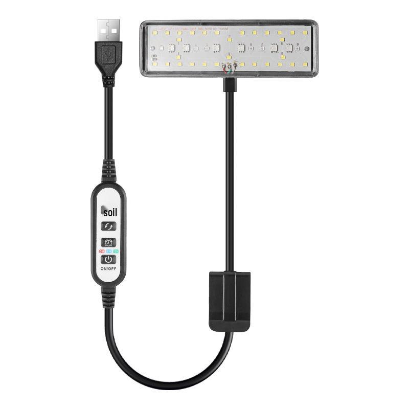 Aquarium Clip-On Light: Full Spectrum Plant & Algae Light with USB Smart Timer Switch