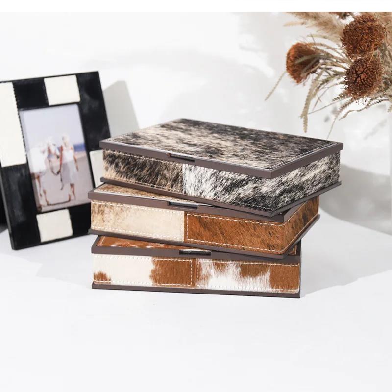 European Modern Light Luxury Horsehair Decoration Storage Box Home Bedroom Soft Jewelry