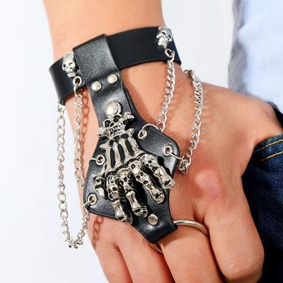 1 Pc Punk Goth Skeleton Bracelets for Men and Women Couples Vintage Diablo Christmas Party Jewelry Accessories