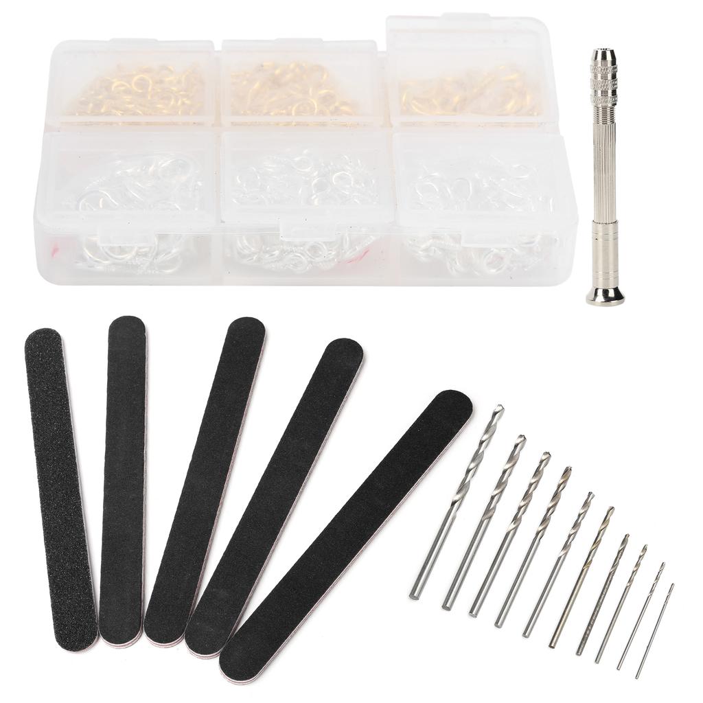 Pin Vise Hand Drill Eye Screw Drill Bit Set DIY Craft Jewelry Pendant Making Accessories