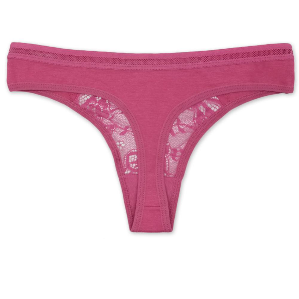 Sexy Women's Thong Transparent G-String Panties for Women Lace Underwear Solid Color Intimate Lingerie 6 Pcs/set