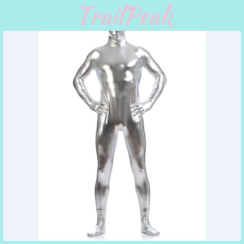 Macacão de Gola Alta Leve e Justo ao Corpo Masculino de Elastano Para Cosplay