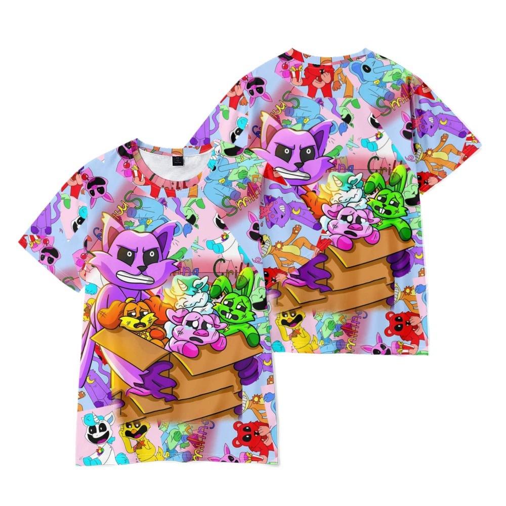 Smiling Critters Shirt Smiling Critters Anime O-neck T-shirt Short-sleeved Fashion Unisex Oversized Men s and Women s T-shirt XS