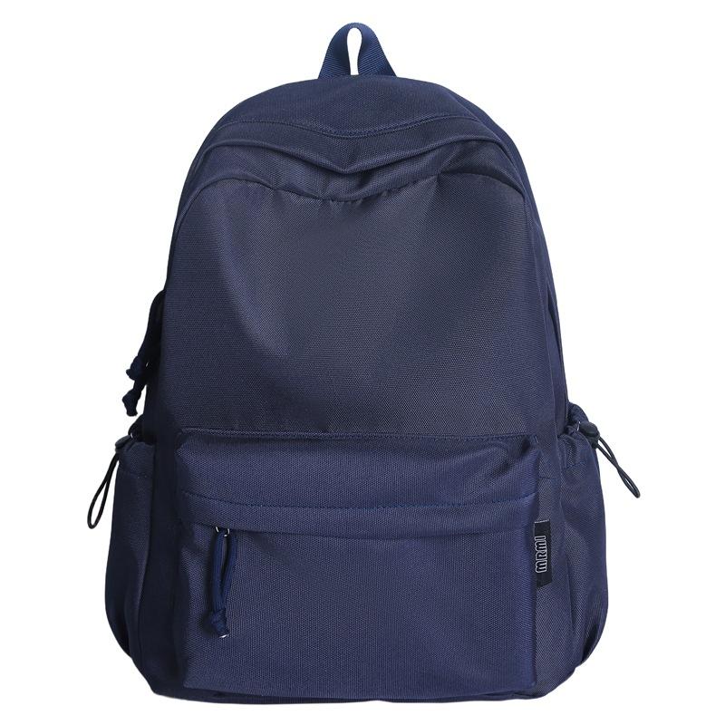 

Студенческий школьный рюкзак Женский рюкзак большой вместимости Мужской однотонный рюкзак синий