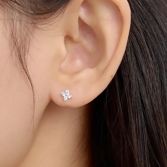 [SILVER925]Four leaf earring