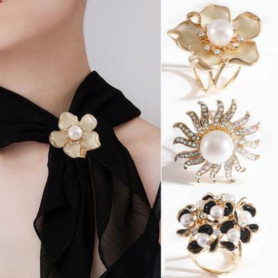 Eşarp Tokası Gömlek Halkası Klipsi Takmalı Eşarp Halkası Çiçek Güneş Rhinestone Eşarp Tokası Kıyafet Aksesuarı Randevular Partiler Etkinlikler İçin