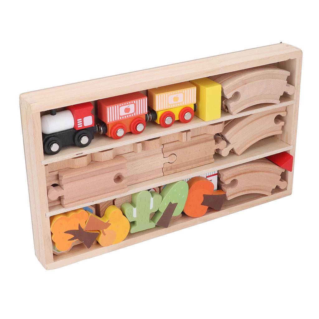Wooden Train Track Set Hand Eye Coordination Educational Children Toy Railway Kit for Railway Toys