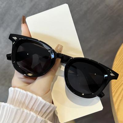 1/2PACK Luxury Designer Small Frame Sunglasses Women Men Vintage Punk Shade Rivet Concave Frame Eyeglasses