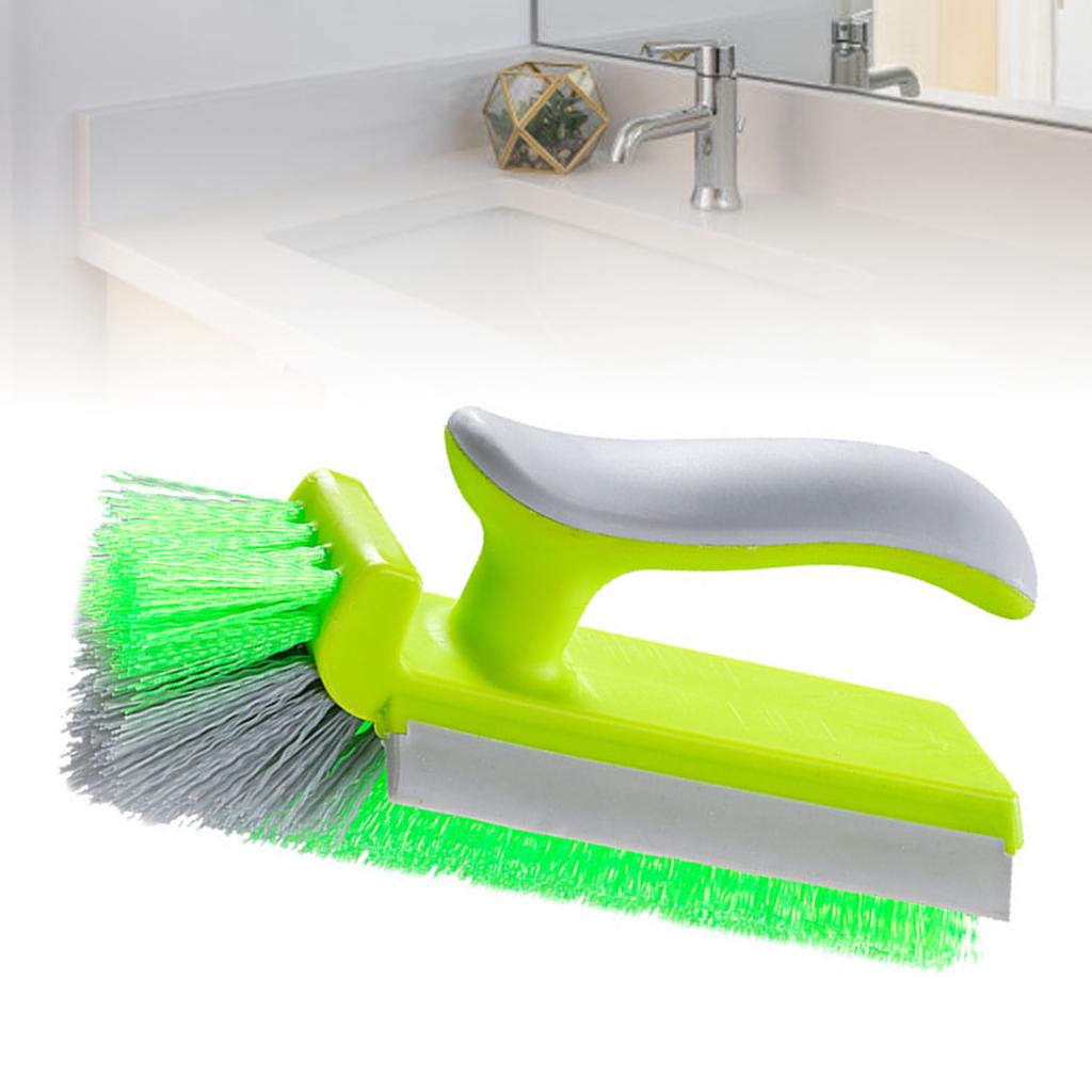 Corner Scrubber Brush V Shape  S Mirror Water Wiper Scrape and Brush for Shower Bathroom Tiles Kitchen Household