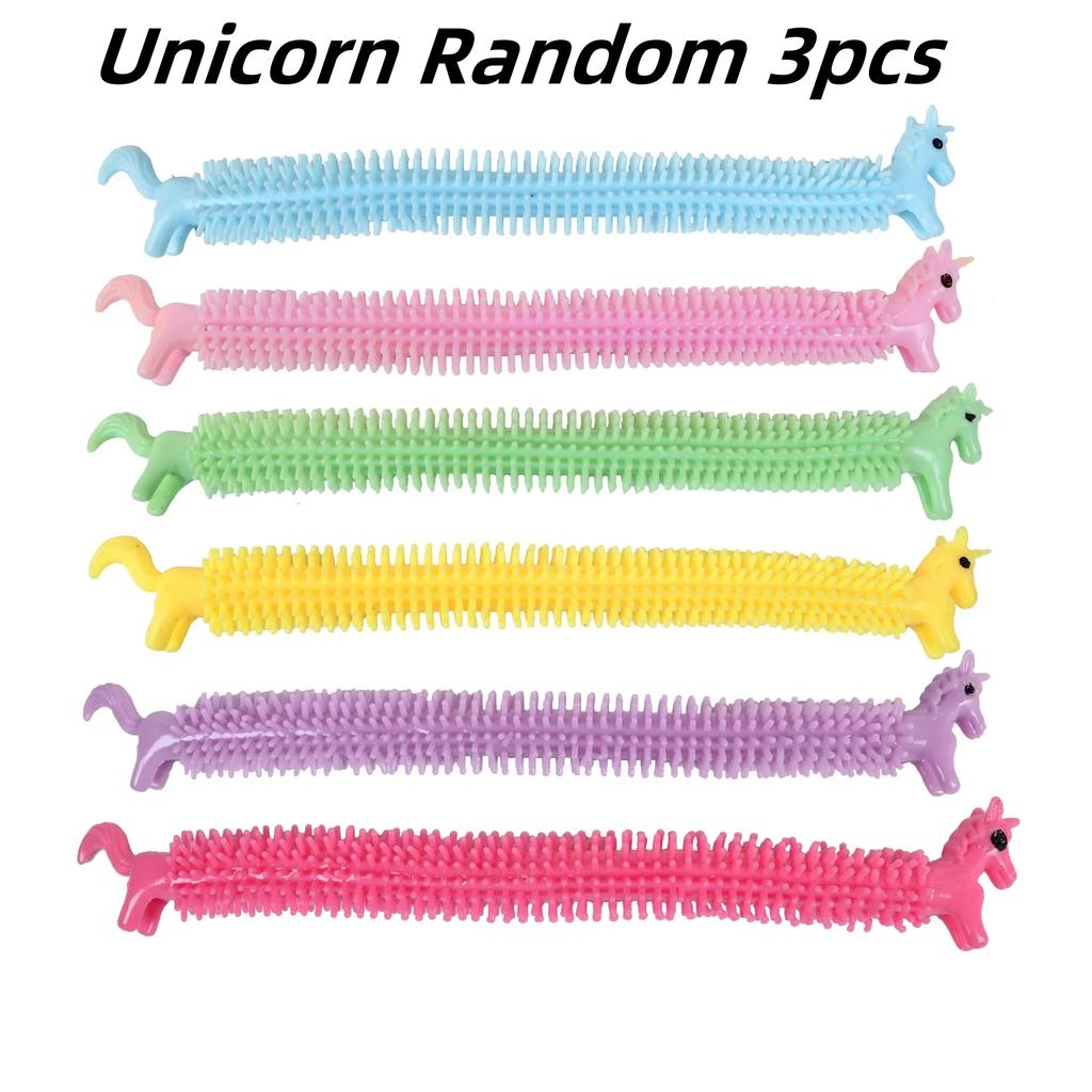 3/6Pcs Worm Noodle Stretch String Tpr Rope Counter Stress Toys String Fidgeting  Vent Toys Squishy For Kids Christmas Gifts