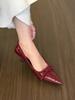 Gentleness • Rice apricot bow high heels women's 2025 new spring and summer patent leather shoes