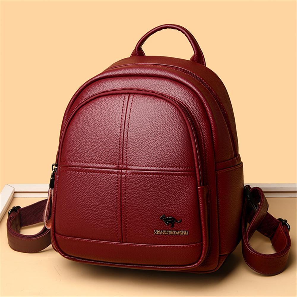 Zaino femminile di design Zaini in pelle vintage di qualità per donna Borsa da scuola di grande capacità Borsa da viaggio Borsa da donna Sac A Dos