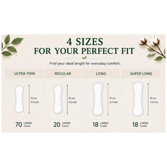 Rael Organic Cotton Cover Feminine Care 5-Piece Set – Regular & Large Sanitary Pads, Overnight Pads and Panty Liners (5 Packs)