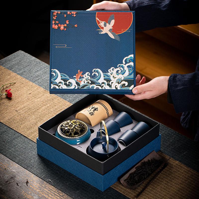 Guochao Ceramic Tea Set Gift Set Company Corporate Real Estate Business Opening Activities Small Gifts