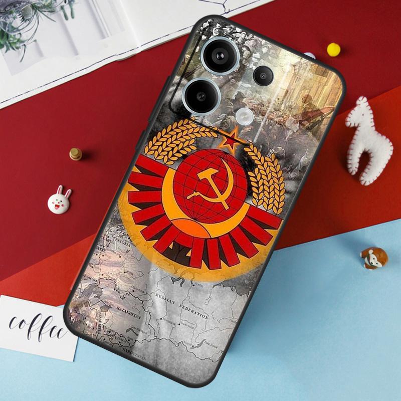 USSR Flag Soviet Union Case For Xiaomi Redmi 13C 12C 10C 9C 10A Redmi Note 11 9 10 12 13 Pro 9S 10S 11S 12S Cover