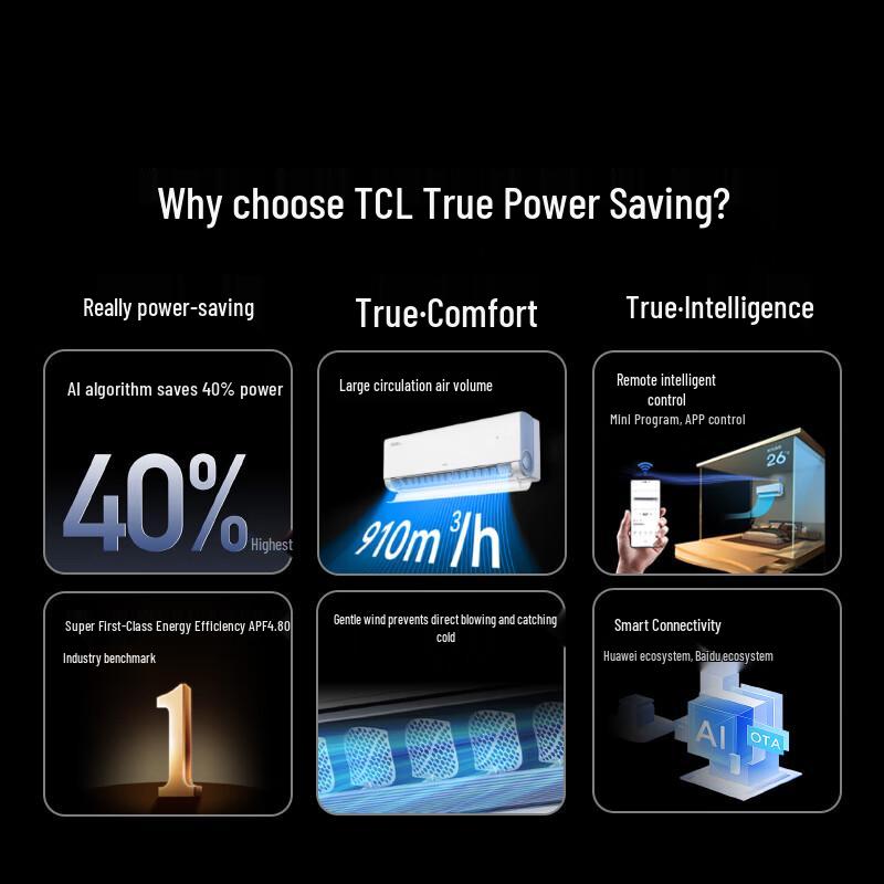 TCL Little Blue Wing True Power Saving Inverter Wall-Mounted Air Conditioner