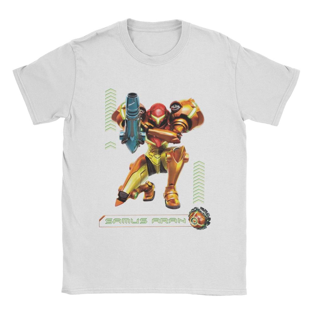 Humorous Samus Aran Super Metroid T-Shirts for Men Round Collar 100% Cotton T Shirt Short Sleeve Tees New Arrival Tops