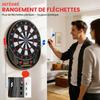 Electronic dart game with soft tips, dual LED screens, 33 games, 202 variations, up to 8 players