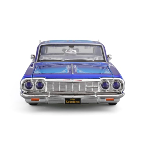 Maisto 1/26 Scale Chevrolet Impala 1964 Blue Custom Lowrider Diecast Model Car (Finished Product) 32547